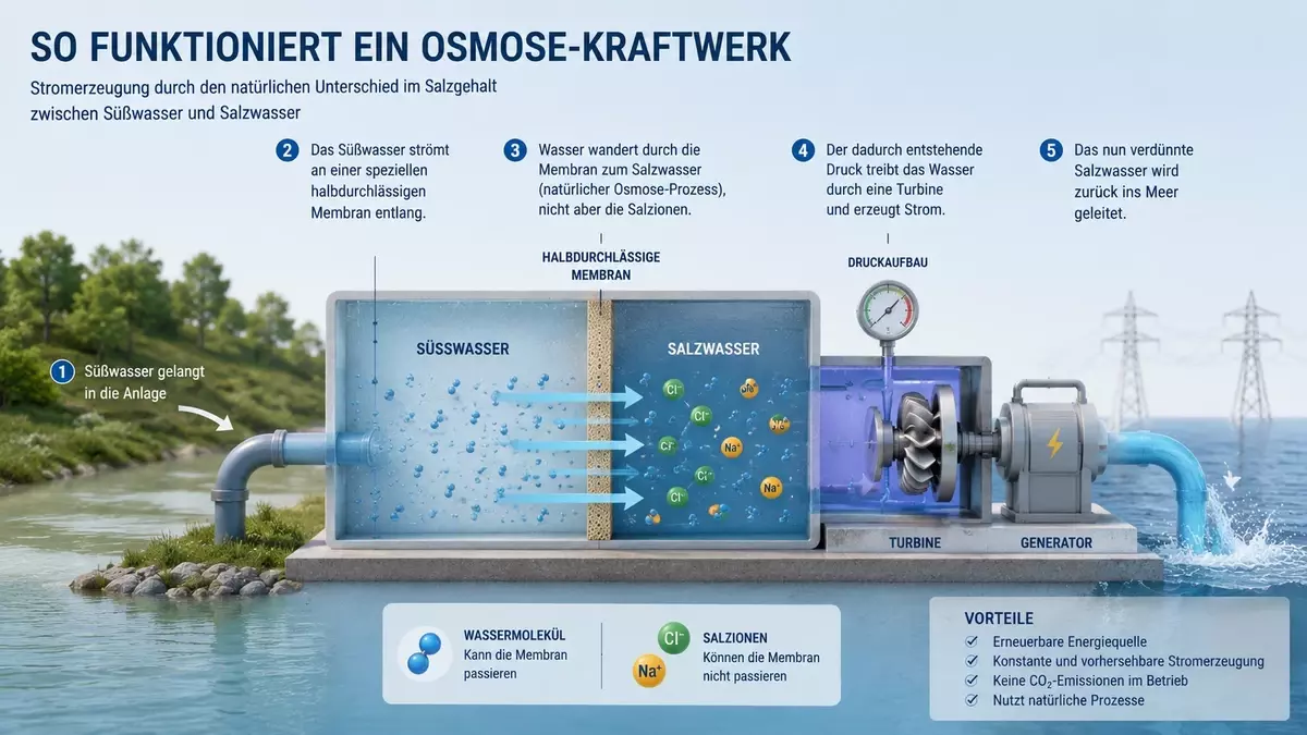 Infografik: so funktioniert ein Osmose-Kraftwerk Infografik: so funktioniert ein Osmose-Kraftwerk