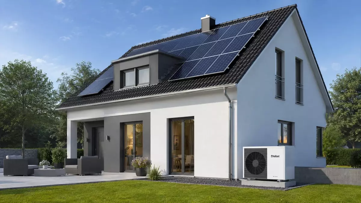 Symbolbild Haus mit Wärmepumpe Symbolbild Haus mit Wärmepumpe